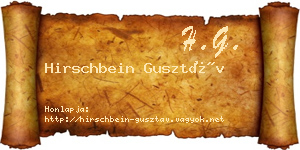 Hirschbein Gusztáv névjegykártya